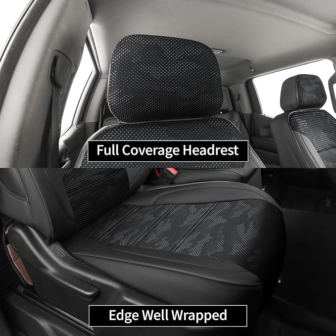 EKR Silverado Seat Covers Custom Fit for (Crew Cab) 2014 2015 2016 2017 2018 Chevrolet Silverado 1500 & HD 2500/3500 WT/LS/LT/LT/High Country/Custom,Faux Leather(Black/Gray Camo A122)