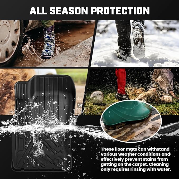 Mixsuper Tacoma Floor mats-Floor mat for Toyota Tacoma 1995-2004（Only Fit Regular CAB & Access CAB）All Weather TPE Rubber Floor Liners Protection for Tacoma Accessories,1 Row Anti-Slip Car Mats, Black