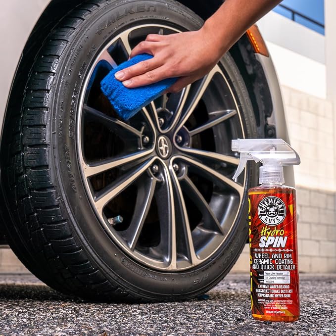 Chemical Guys, HydroSpin Wheel & Rim Ceramic Coating Spray for Rims, 16 oz | Ceramic spray shields wheels, rims and brake parts with a hydrophobic shine that helps grime rinse away