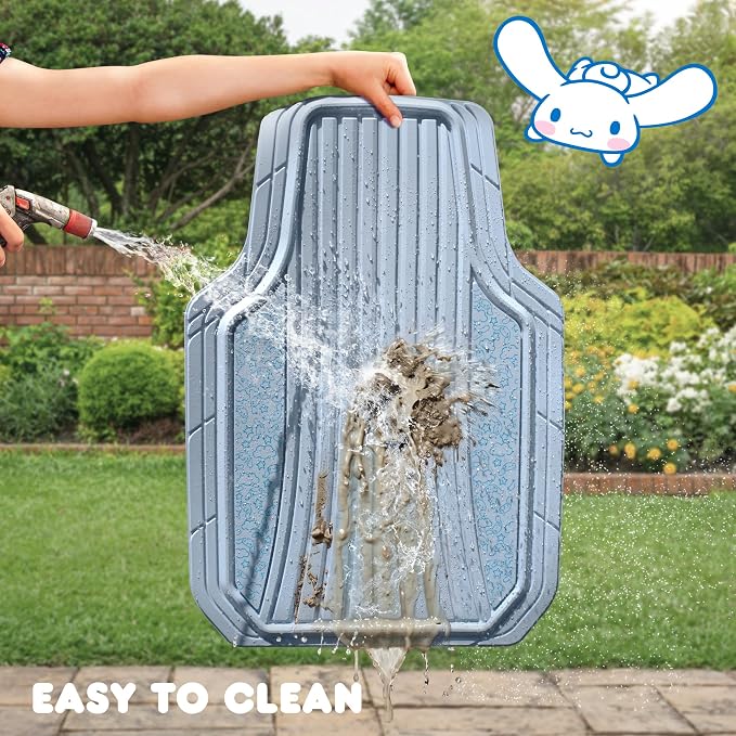 Cinnamoroll Car Mats 4pc Floor Mats for Cars Trucks SUVs Blue Car Floor Mats for Women Men Accessories Rubber Heavy Duty Cute Non-Slip Always Front Rear Hello Kitty Cute Car Accessories Blue