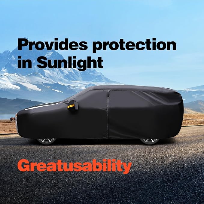 Large SUV Car Cover for Ford Expedition MAX 100% Waterproof All Weather, Heavy Duty Outdoor Full Exterior Covers Rain Sun Wind UV Protection.