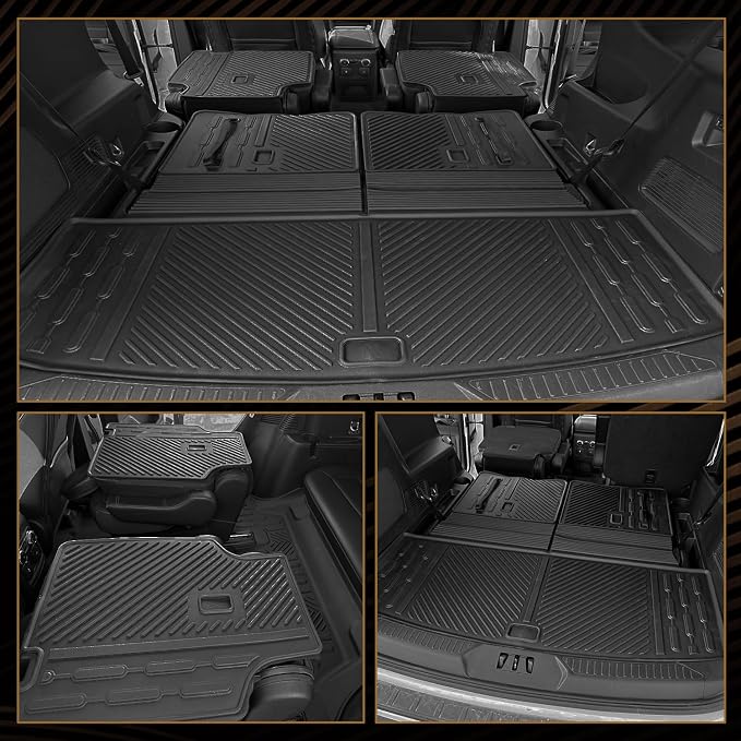 Naibeve Floor Mats for 2020-2025 Lincoln Aviator 6 Seats w/Cupholder | All Weather Floor Mats, Cargo Mat, 2nd/3rd Row Backrest Mats, Door Sill Guards, Cupholder, 2nd Row Bucket Seats accessories