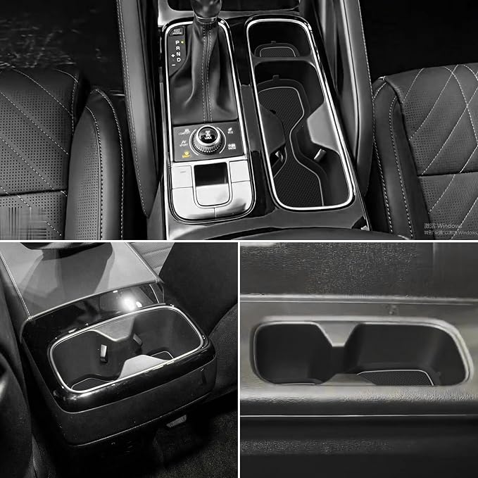 Cup Holder Coaster for Kia Telluride Accessories 2020 2021 2022 2023 2024 2025 Non-Slip Silicone Cup Holder Insert Mat Center Console Protector Liner Pad Interior Decoration 6Pcs (Gray Trim)