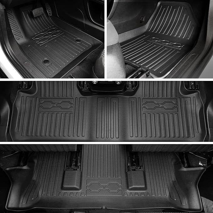 Floor Mats Cargo Mat Set for 2017-2023 GMC Acadia 6 Seats Captain Chairs Accessories, All-Weather TPE Trunk Mat Cargo Liner Backrest Mats SL/SLE/SLT/AT4/DENALI(Floor Mats+2-in-1 Cargo Mat)