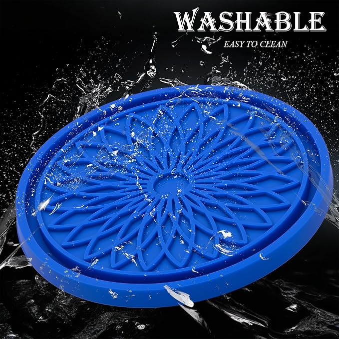 2-Pack Car Cup Holder Coaster Inserts, 2.75 Inch Non-Slip Silicone Liners, Shockproof Drink Holder Mat for Women Men, Universal Fit for Most Vehicles (Deep Blue)