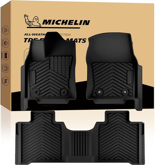 Michelin Vehicle Mats for 2022-2026 Toyota Tundra CrewMax Cab | SR/SR5/TRD/PRO/Limited/Platinum/Castone, Custom Fit, Non-Slip, All-Weather TPE Liner, Premier Series Tundra Floor Mats