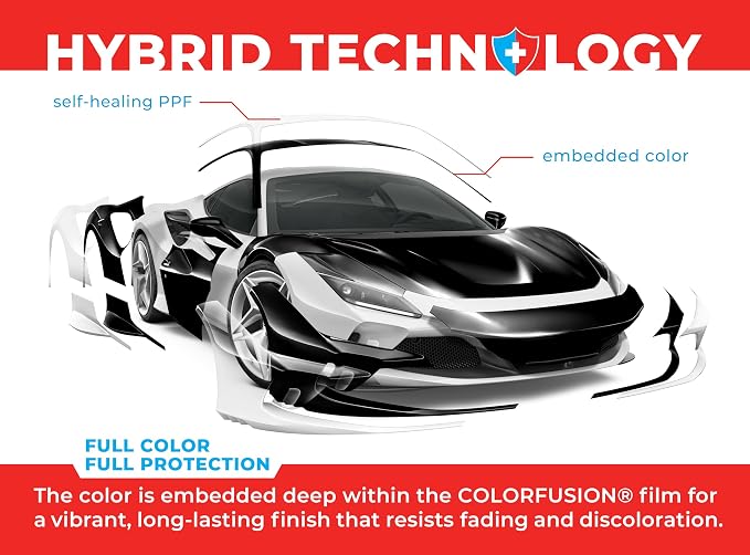 ColorFusion PPF by VViViD, Gloss Piano Black Dry Apply PPF Vinyl Car Wrap Roll 6ft x 5ft