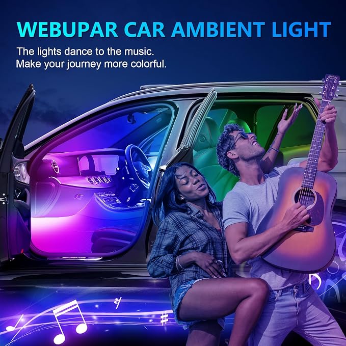 Dreamcolor Acrylic Interior Lights, 10 in 1 LED Strip Lights with APP Control and 213 Color Modes, Car Accessories Decorative Lights, Neon Ambient Lighting Kits