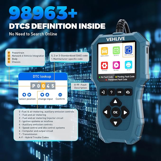V880 OBD2 Scanner Diagnostic Tool for Car Code Reader/Reset Emissions Test