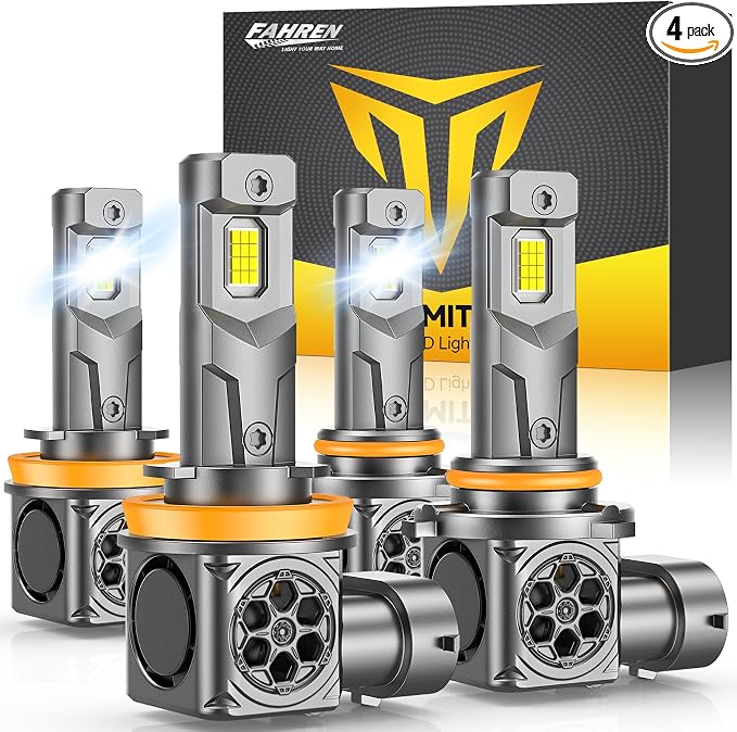 URSPRUNG 2026 𝐍𝐞𝐰-𝐆𝐞𝐧 H11/H9/H8 9005/HB3 Bulbs Combo, 100000LM 1400% Ultra High Brightness 9005 H11 Bulbs, True 1:1 OEM Mini Size, 10 Year Long Life, CANBus Ready, Daytime Running Light Modules