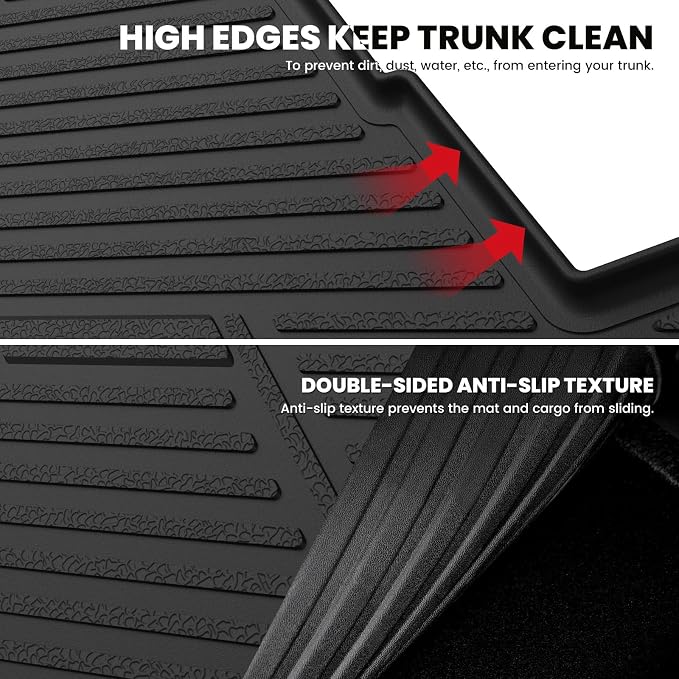 LASFIT Trunk Mat for Chevrolet Chevy Impala 2014-2020 (Not Fit Equipped with The Auto Stop/Start System), All Weather TPE Custom Fit Cargo Mat Trunk Liner for Chevy Impala Accessories, Black