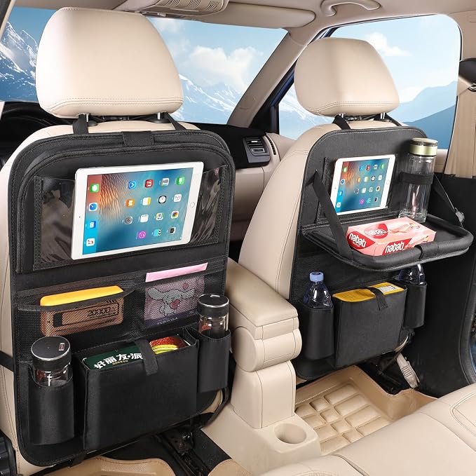 Car BackSeat Organizer, for Kids Car Organizer Kick Mats Kick Mats Back Seat Protector with Touch Screen Tablet Holder, for Kids, Car Travel Accessories, 1 Pack
