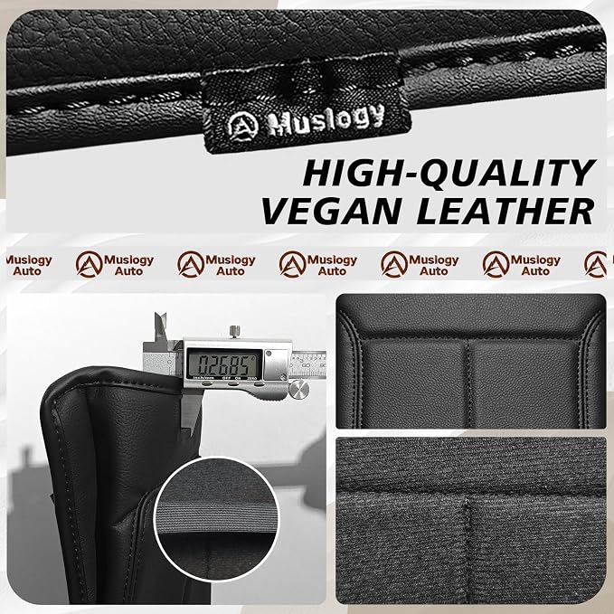 Muslogy Center Console Armrest Cover Fit for Ford F-150 F150 2009-2014 Accessories, Comfort Armrest Pad Console Lid Cushion Vegan Leather Regular Thick(Bucket Seat ONLY)