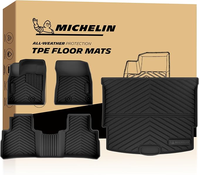 Michelin Vehicle Mats, All-Weather TPE Custom Fit Liner for 2021-2026 Nissan Rogue (4 Piece B), Not for Sport/PHEV, Premier