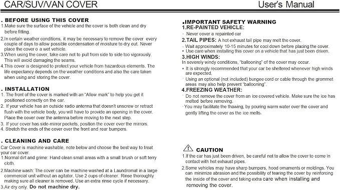 X AUTOHAUX Car Cover for Honda Accord Sedan/Coupe 210D-PU Outdoor Full Car Cover All Weather with Door Zipper for Waterproof Windproof Sun Rain Snow Protection