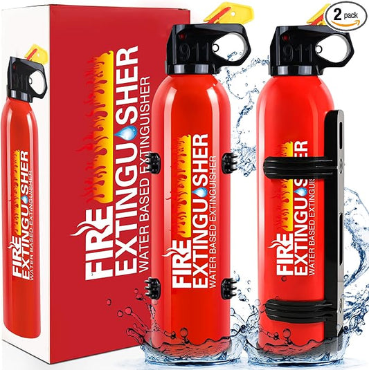 Fire Extinguisher for Home - 2pack Car Fire Extinguisher with Wall Mount, Small A B C K Fire Extinguisher, Water-Based Fire Extinguishers for Car/House/Kitchen/Truck/Marine/Boat/Vehicle/utv/rv