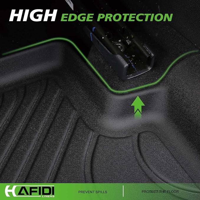 HAFIDI® Floor Mats Fit for 2025 2026 Dodge Ram 1500 Quad Cab Bench | All Weather Protection TPE Floor Liners, Custom Exact Fit, Raised Edge Design, Anti-Slip, Waterproof, Stainproof