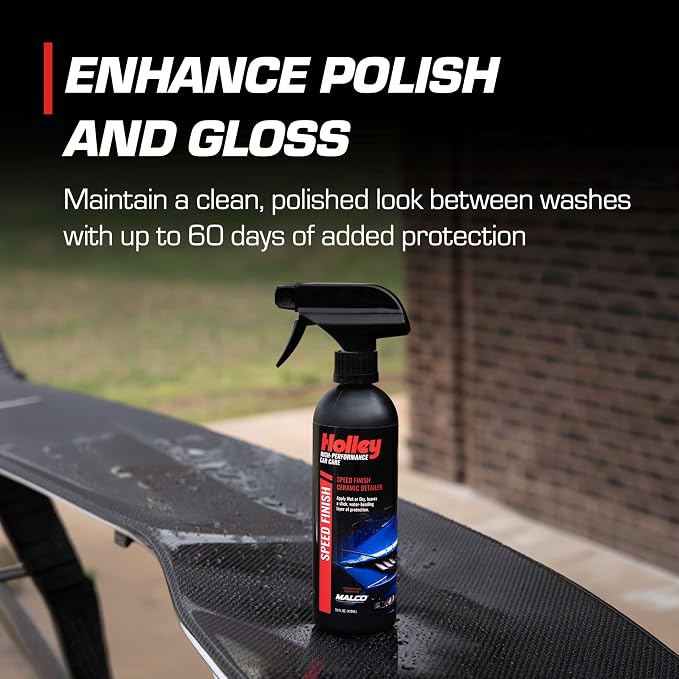 Holley Speed Finish - Ceramic Detailing Spray - High-Performance Car Care, Fast Acting, Quick Drying - Spray on Any Vehicle Surface to Repel Water and Protect Paint - 16 oz.