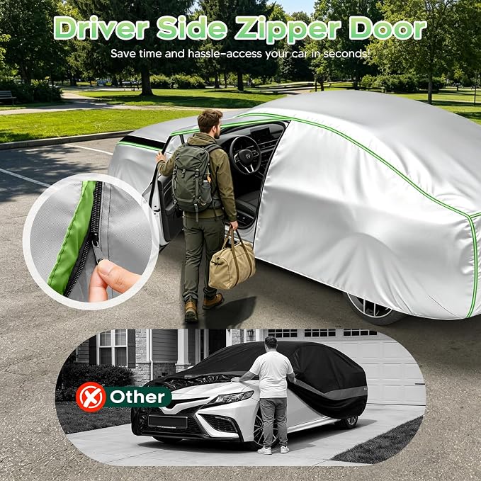 Cartist Hail Protector Car Cover Waterproof All Weather, Heavy Duty Outdoor Sun UV Rain Cover for Toyota Corolla, Nissan Sentra, Honda Civic, Mazda 3, Audi A3, Kia Forte...(Fit Sedan 178-185 in)