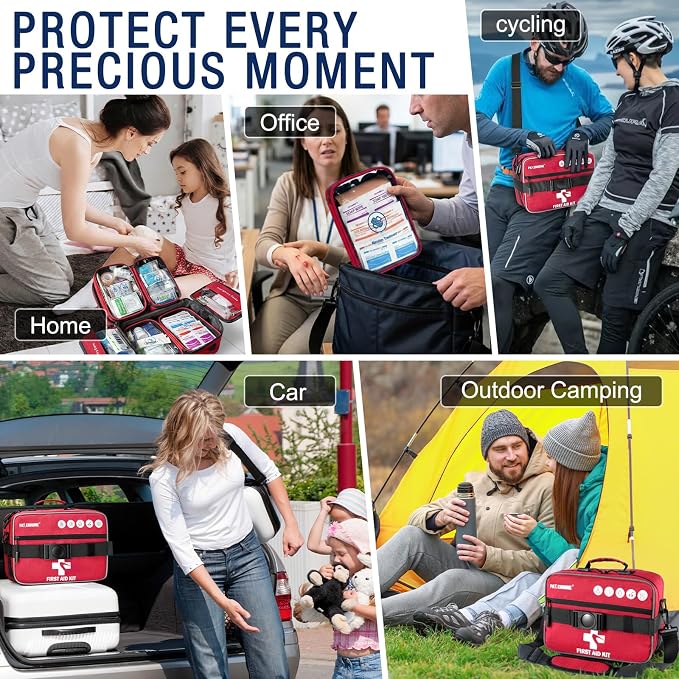 528 PCS Advanced First Aid Kit – Large 6-in-1 Modular Waterproof Well-Organized Emergency Kit for Home, Car, Travel, Camping, Boat & Outdoor