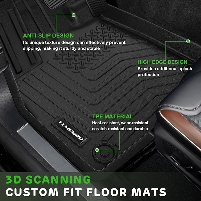 Floor Mats for 2026 Honda Passport Upgrade Trunk Mat with Backrest Mat All Weather Floor Liners TPE Rubber Cargo Liner Fit for 2026 Honda Passport Anti-Slip Full Set Automobile Mats Accessories