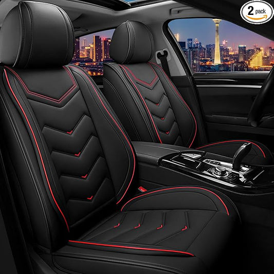 CTDS Car Seat Covers for Honda Civic 2000-2026, Stylish Sport Seat Cover, Premium Nappa Leather Car Seat Cover. Automobile Seat Covers Sets.(Standard 2 Seats/Black)