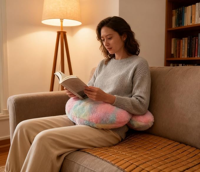 Car Travel Pillow, car Pillow for Kids and Adults, Ergonomic Travel Pillow Providing Neck and Body Support, a Sleep aid, Children's Travel Pillow-Rainbow Powder
