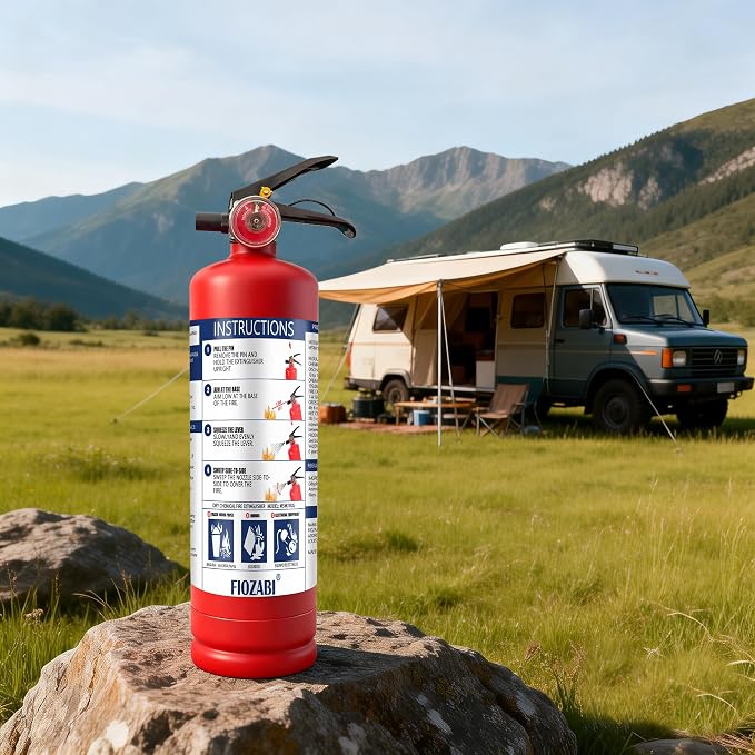 ABC Fire Extinguisher for Home & Vehicle - 2.5 lb 1-A:10-B:C Rated, Dry Chemical Fire Safety Certified for Kitchen/Car/Boat Use