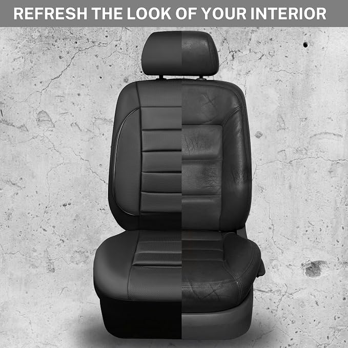 CAR PASS Leather Seat Covers Full Set Universal Water Resistant 3D Foam Back Support, Luxury Comfort Automotive 5 Seat Covers All Season Fit for SUV,Sedan,Van, Airbag Compatible Elegance(Pure Black)