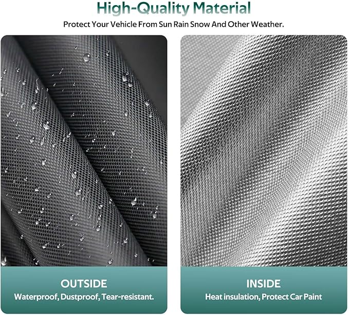 Car Covers for Hatchback Waterproof All Weather, Universal Fit for Mini Cooper, Toyota Yaris, Kia Rio, Mirage, Ford Fiesta, Rain Winter Sun Protection. (Length: 143"-163")