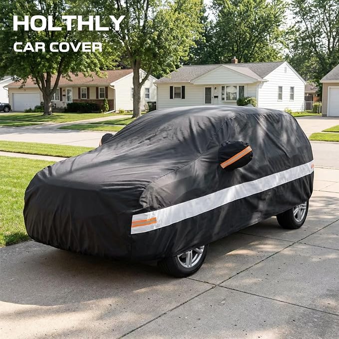 10 Layers SUV Car Cover Custom Fit for Jeep Cherokee(2013-2026), Waterproof All Weather for Automobiles, Outdoor Full Cover Sun Dust Rain Protection with Cotton. Black