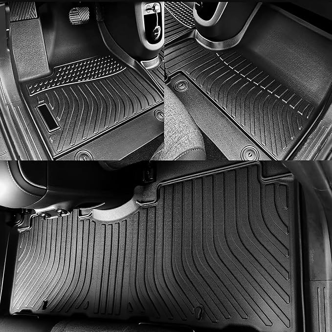 All Weather Rubber Car Floor Mats Compatible with 19-21 Hyundai Tucson TPE Rubber Full Set Includes 1st 2nd Row Front Floor Mat (for 19-21 Tucson)