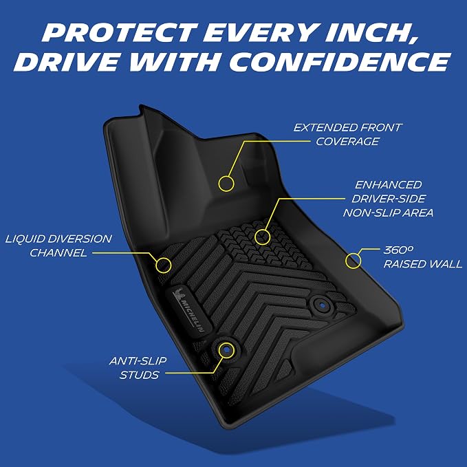 Michelin Vehicle Mats, All-Weather TPE Custom Fit Liner for 2024-2026 Chevy Trax/Buick Envista (3 Piece), Premier