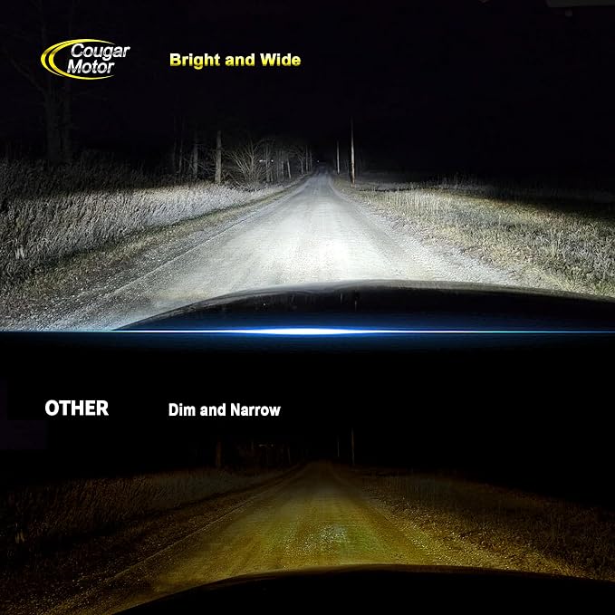Cougar Motor 9005 Bulbs, HB3 Light Bulb K16 Series 6000K White 9005 Fog Light Plug and Play Driving Light Bulbs IP67 Waterproof Fog Light or Off-Road - Pack of 2