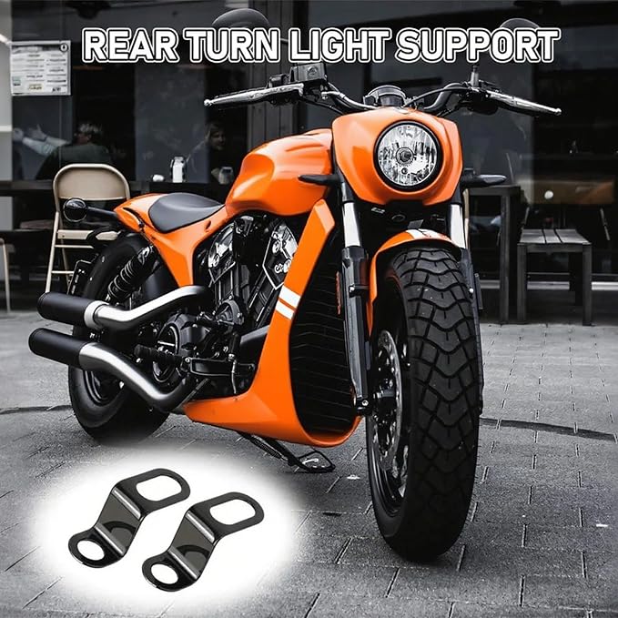 4 PCS Motorcycle Turn Signal Mounting Brackets, Motorcycle Turn Light Support Holder Stand，12mm Hole Indicator Relocation Bracket, L Shape Shock Brackets Metal Holder for Harley, Honda, Suzuki
