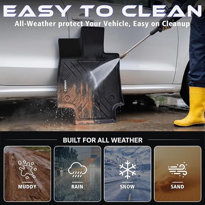Floor Mats for Toyota RAV4 2019-2025 (Include Hybrid) | All Weather TPE Floor Liners, Custom Fit Floor Mat for RAV4, Cargo Liner, Backrest Mats & Door Sills, Full Coverage Set