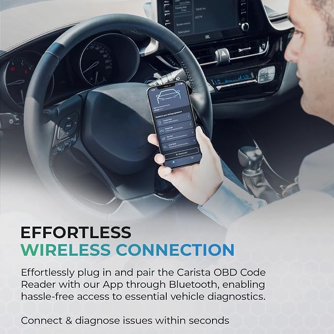 Carista OBD - Bluetooth OBD2 Scanner - Car Scanner Diagnostic Tool and Code Reader with Access to Diagnostics, Customizations, Service Tools, and Live Data - Subscription Required
