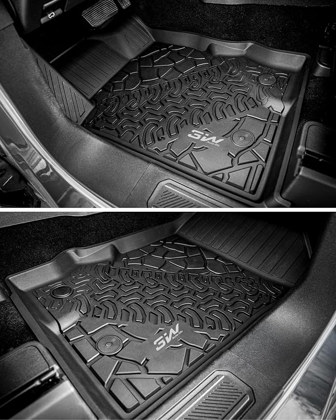 3W Floor Mats & Cargo Liner Fit for 2021-2025 2026 Ford Bronco 2 Door All Weather TPE Car Accessories Custom Fit Floor Liner and Full Set Car Mats (Not for Bronco Sport & Rubberized Floor)