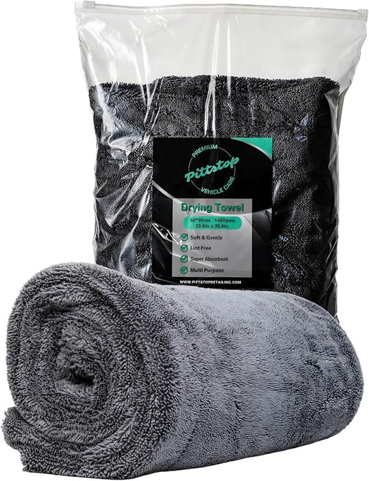 Drying Microfiber Towel Large 24x35 Inch 1400 GSM, Edgeless Scratch-Free, Twisted Loop, Super Absorbent, Professional Grade Material, Heavy-Duty, Soft Durable, Car Drying Towel,