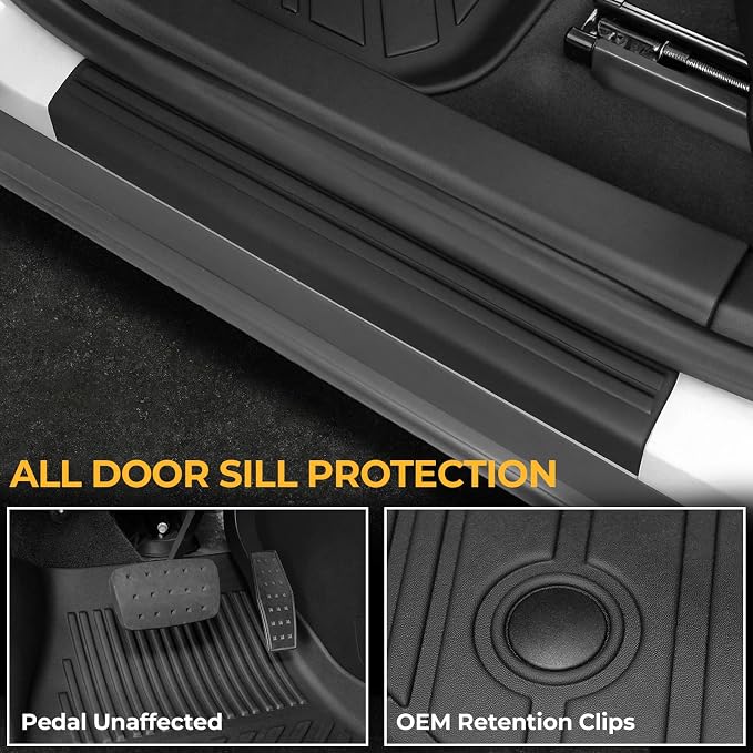 Floor Mats for Chevy Blazer Gas 2019-2026, All Weather Floor Mats Trunk Cargo Liner with Backrest Protectors and Door Sill Guards Accessories, Full Coverage Set (Not fit EV Models)