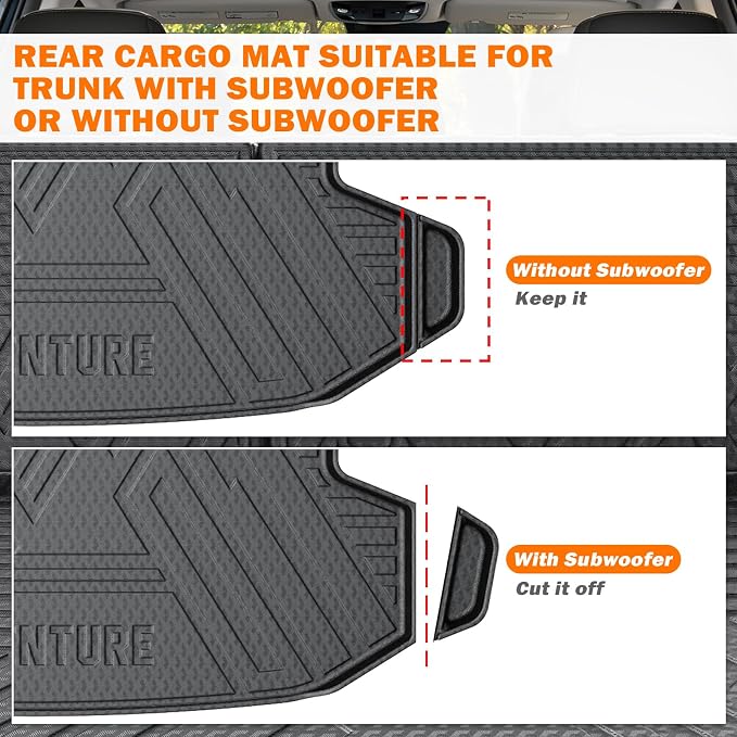 KUST Floor Mats Trunk Mat Set for Kia Sportage 2023-2025 (Not for Hybrid/EV), All Weather Cargo Mat Back Seat Protector for Sportage Accessories, TPE Rubber Raised Edge