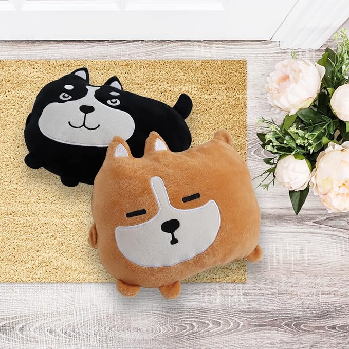 Sexysamba 2PCS Cuddly Chubby Corgi Car Neck Pillow, Cute Headrest Pillow for Car, Comfortable Soft Seat Pillow for Driving, Head Rest Cushion, Neck Pillow for Travelling and Home - Corgi