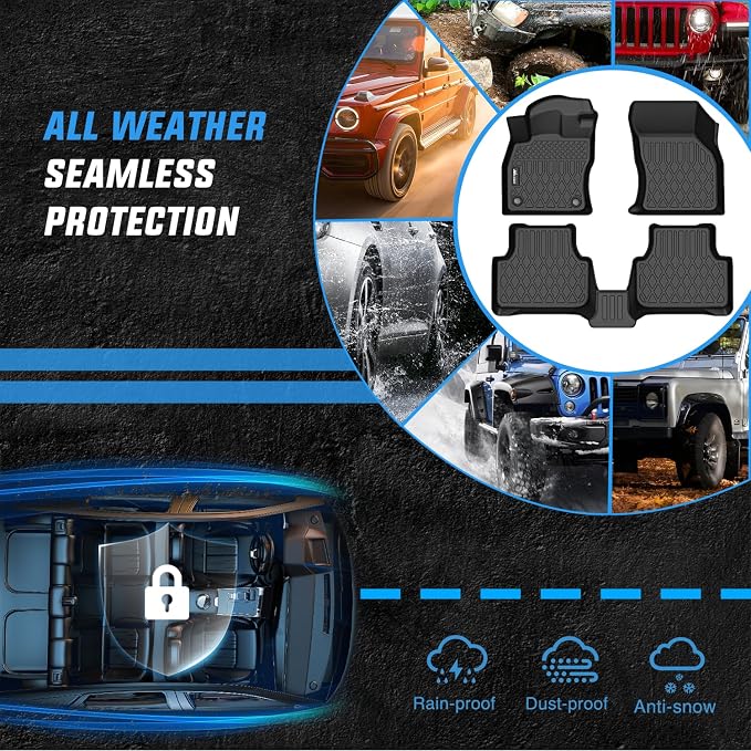 Nilight TPE Floor Mats for Volkswagen VW Jetta 2019 2020 2021 2022 2023 2024 2025 2026 All Weather Custom Fit Heavy Duty Floor Liners