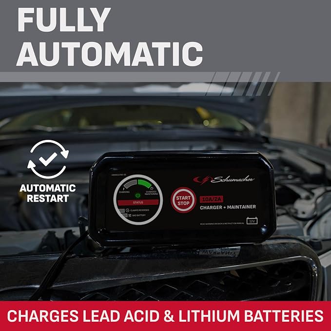 Schumacher Electric 6A Car Battery Charger & Maintainer, 6V/12V – SC1281