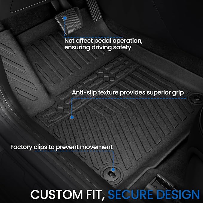 Floor Mats Set for 2019-2023 Jeep Cherokee, All Weather TPE Floor Liners Backrest Mat Trunk Mat Cargo Liner Door Sill Guards Accessories