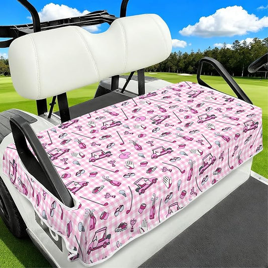 Golf Cart Seat Covers Club Car Golf Cart Accessories for Men Women Golf Carts Seat Towel Blanket 2-Seat Golf Cart Decorations