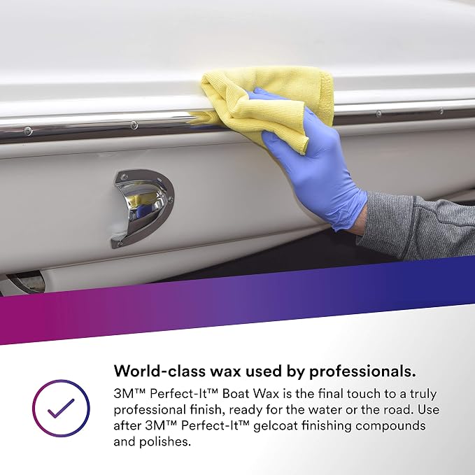 3M Perfect-It Boat Wax, 36113, 1 Quart, Contains Carnauba Wax, Protects against Weather and Oxidation, For Boats and RVs