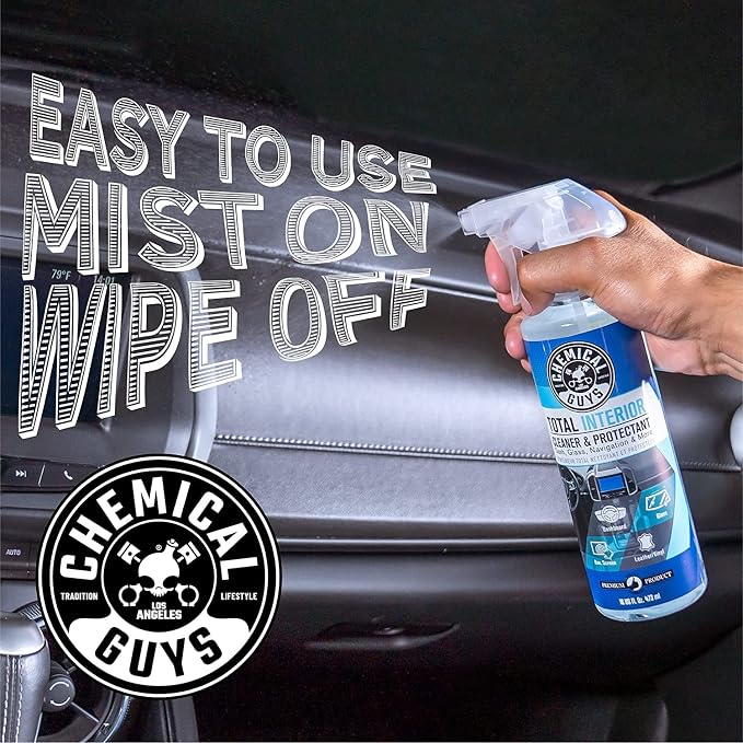 Chemical Guys, Total Interior Cleaner & Protectant for Cars, 1 Gallon Jug | Cleans dashboards, seats, door panels, trim and glass in one step, leaving a fresh, streak-free, factory-style look