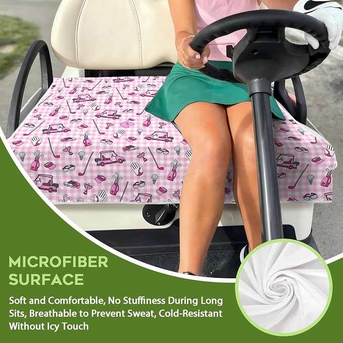 Golf Cart Seat Covers Club Car Golf Cart Accessories for Men Women Golf Carts Seat Towel Blanket 2-Seat Golf Cart Decorations