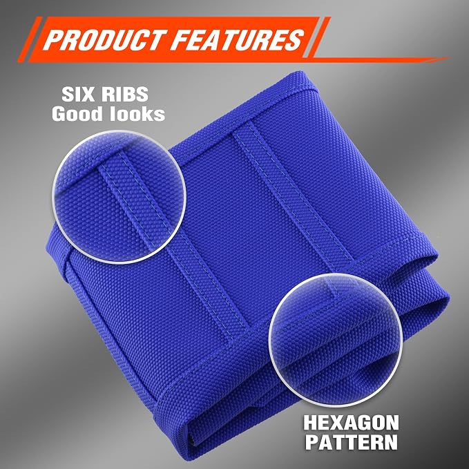 Dirt Bike Seat Cover - White Stripe Universial Seat Cover for Dirt Bike - Motorcycle Motorcross Enduro Seat Covers (All Blue)